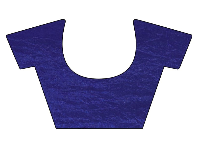 Royal blue colored satin saree with heavy work